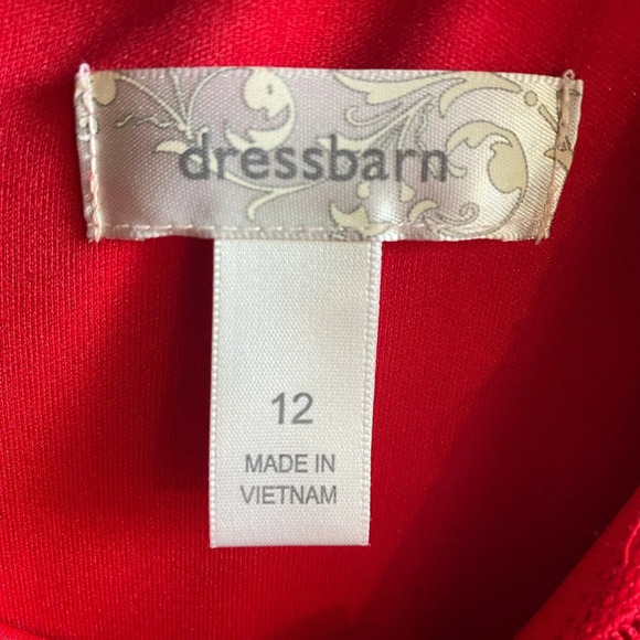 Dressbarn Dress Women's Size 12 Red Lace Sleeveless Zippered Back Casual Formal - Picture 6 of 6